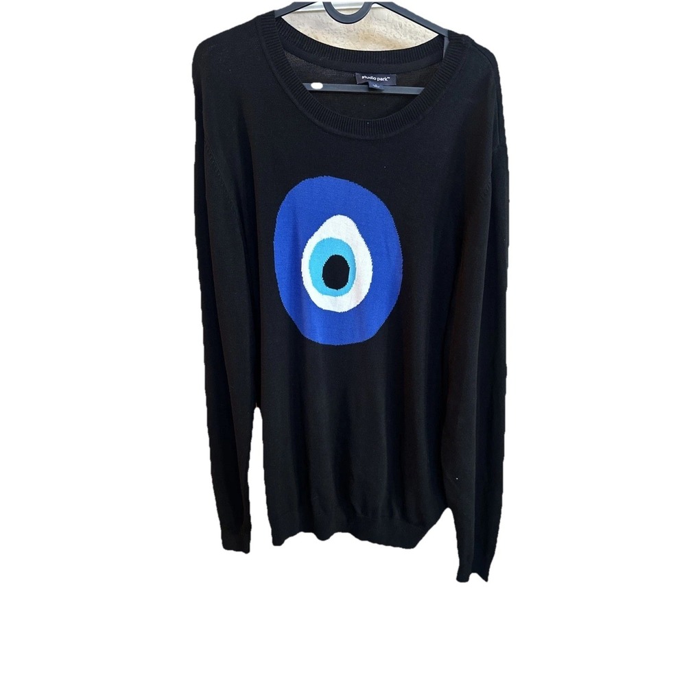 STUDIO PARK x Alberti Popaj Woman's Icon Sweater EVIL EYE Sz Large